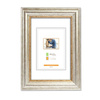 Ramka z tworzywa MOLISE 3028 klasyczna fotoramka na zdjęcia, plakaty lub obrazy - kolor srebrny złoty pasek