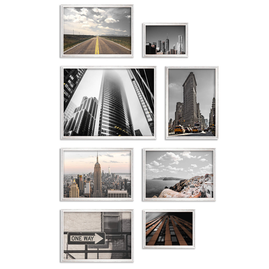 Zestaw srebrnych ramek galeria HIT 1 S GF0009-CORNER