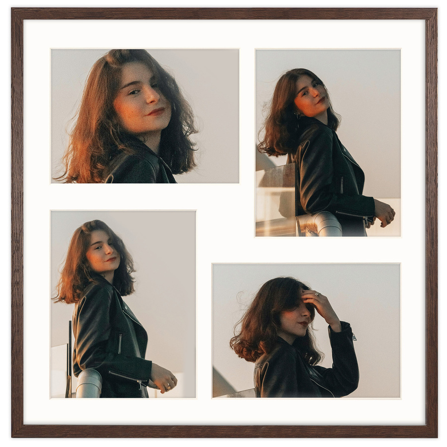 Foto galeria 40x40 cm na 4 zdjęcia o wymiarach 13x18 cm w brązowym kolorze