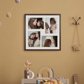 Foto galeria 40x40 cm na 4 zdjęcia o wymiarach 13x18 cm w brązowym kolorze