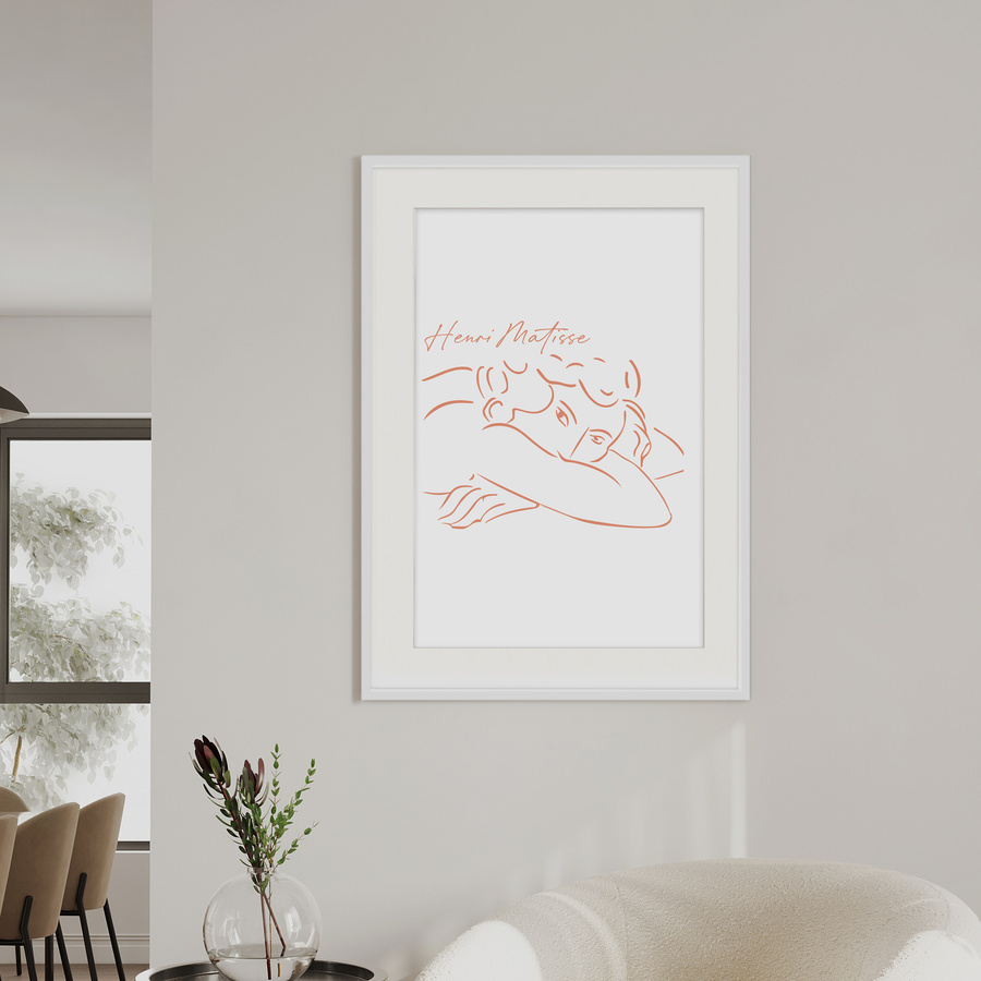 Biała ramka z passe partout na zdjęcia w rozmiarze 50x70 cm z okienkiem passe partout 40x60 cm