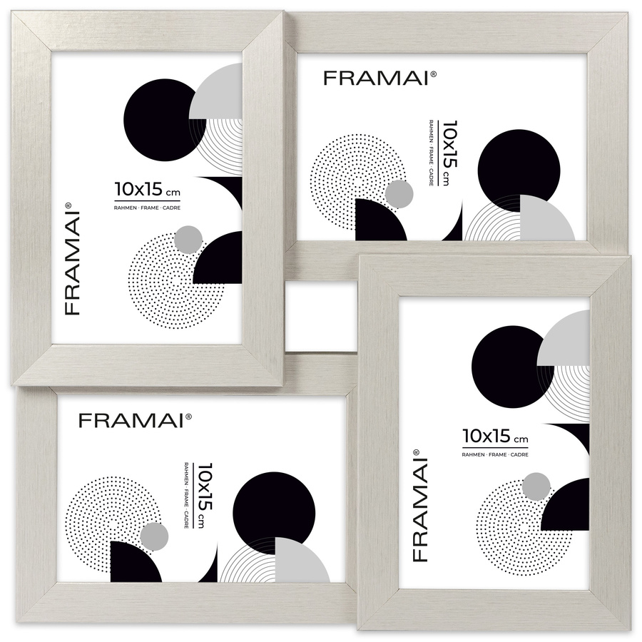 Multirama HEN SILVER zestaw ramek 4 X 10x15 cm srebrna