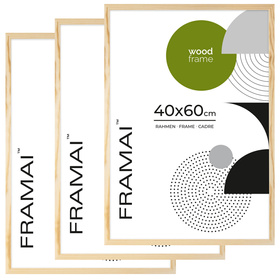 Ramka z drewna surowego na zdjęcia 3 szt. RAW 40x60 cm