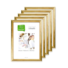 Zestaw ramek drewnianych DIPLO 2861 5 szt. - kolor złoty