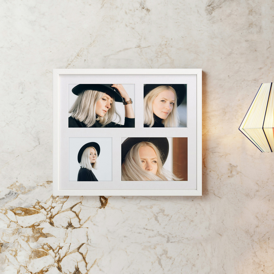 Ramka drewniana galeria passe-partout White 26x31 - kolor biały