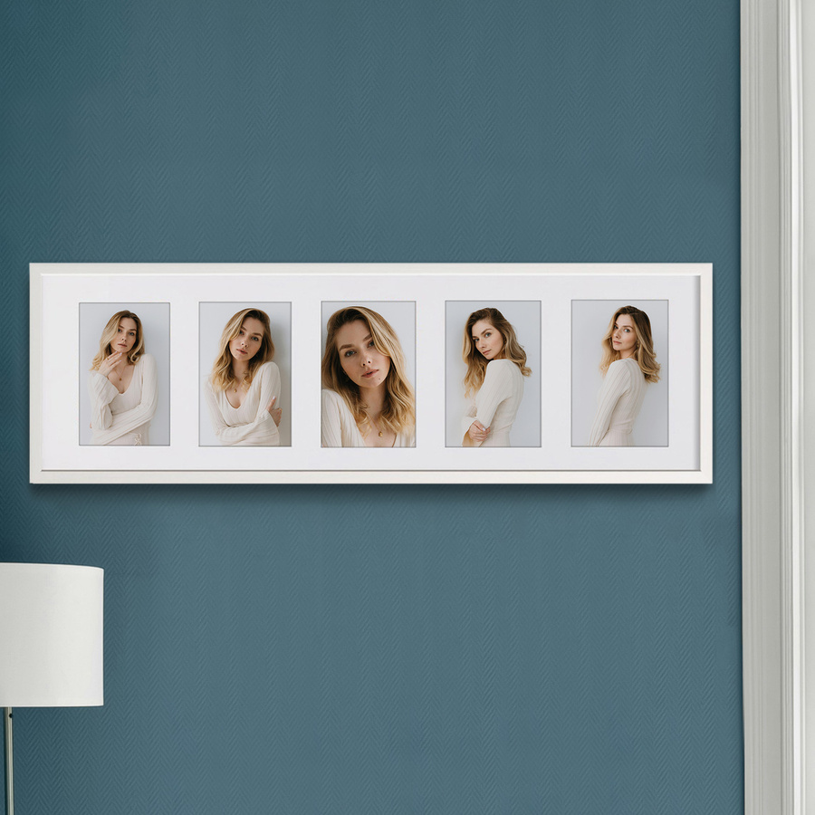 Ramka drewniana galeria passe-partout White 23x81 - kolor biały