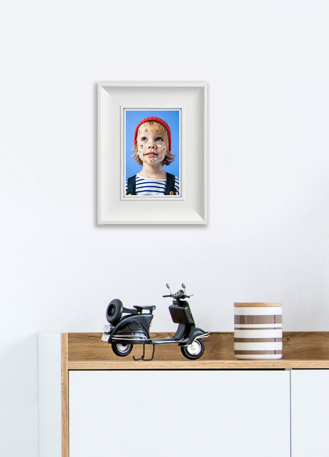 Ramka drewniana SALETTI 2125, klasyczna fotoramka na zdjęcia, plakaty lub obrazy - kolor biały