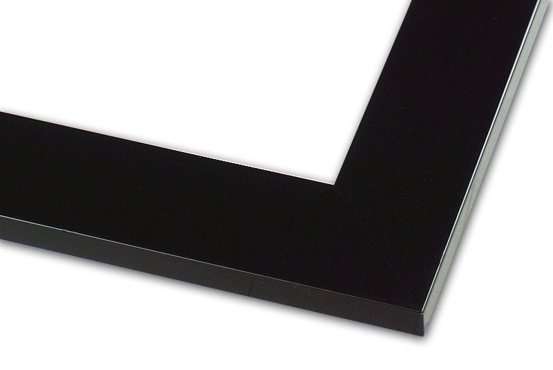 Rama do obrazów, zdjęć oraz luster na wymiar LUCA #1785. Prosta nowoczesna, drewniana oprawa - kolor czarny lakier połysk