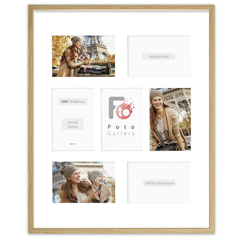 Ramka drewniana galeria passe-partout Natural 40x50 B - kolor naturalne drewno