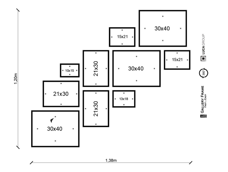 Zestaw ramek PINIA 3 GF0033 R - galeria ramek na 10 zdjęć