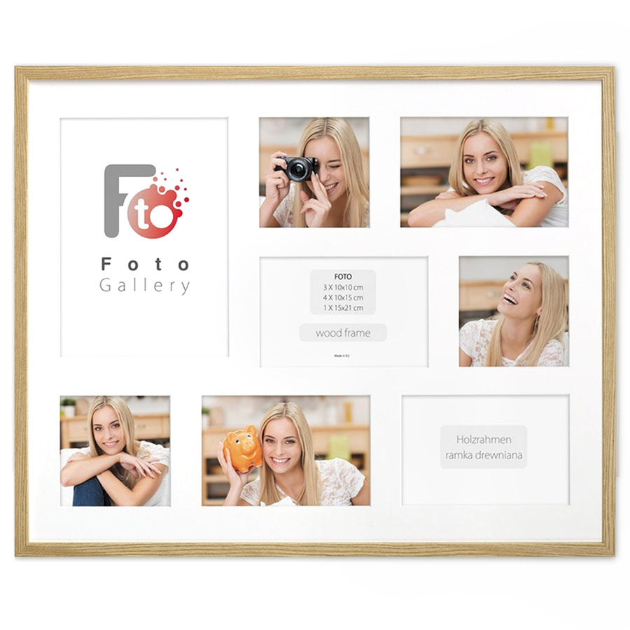 Ramka drewniana galeria passe-partout Natural 40x50 C - kolor naturalne drewno