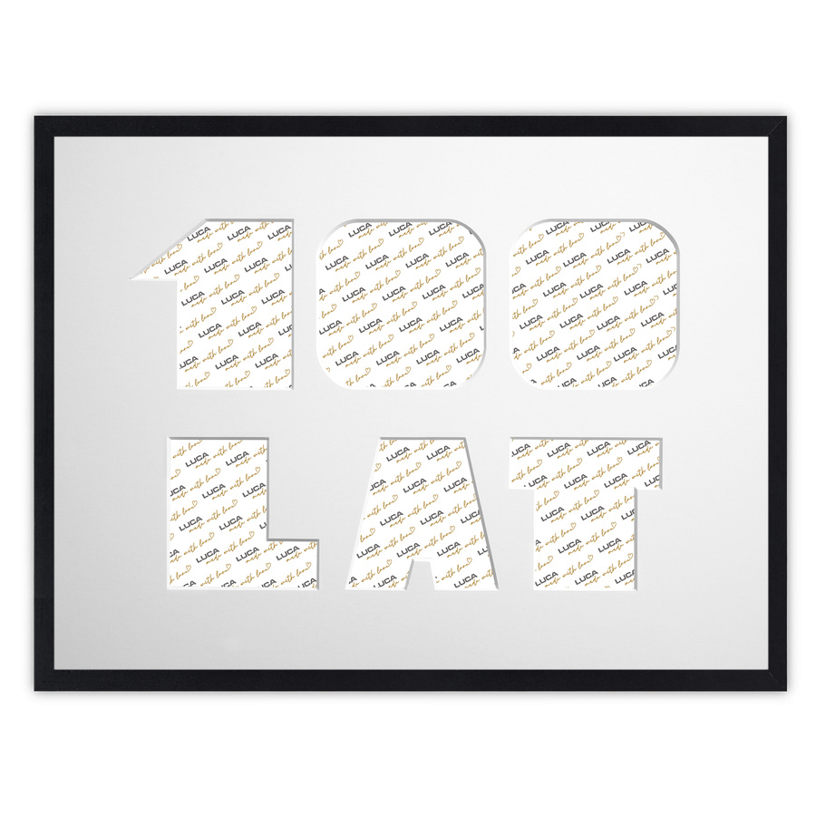 Ramka na URODZINY w kolorze czarnym. Ramka z passe partout o rozmiarze 30x40 cm