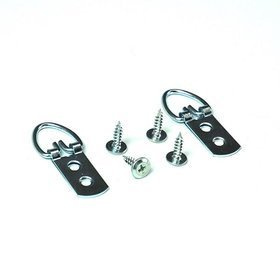 Komplet wytrzymałych stalowych zawieszek z wkrętami na dwa otwory do obrazów, luster w ciężkich ramach 55 mm x 22 mm