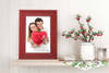 Ramka drewniana RIVOLI 2961, nowoczesna fotoramka na zdjęcia, plakaty lub rysunki - kolor czerwony przetarcia