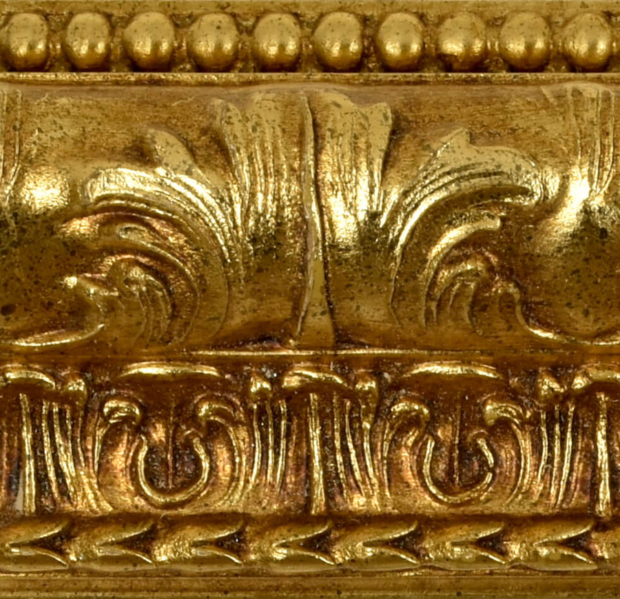 Rama do obrazów, zdjęć oraz luster na wymiar LUCA #2560. Stylowa z ornamentami, drewniana oprawa - holkiel, kolor złoty