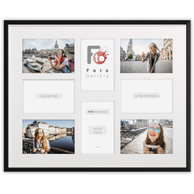 Ramka drewniana galeria passe-partout Black 40x50 A - kolor czarny