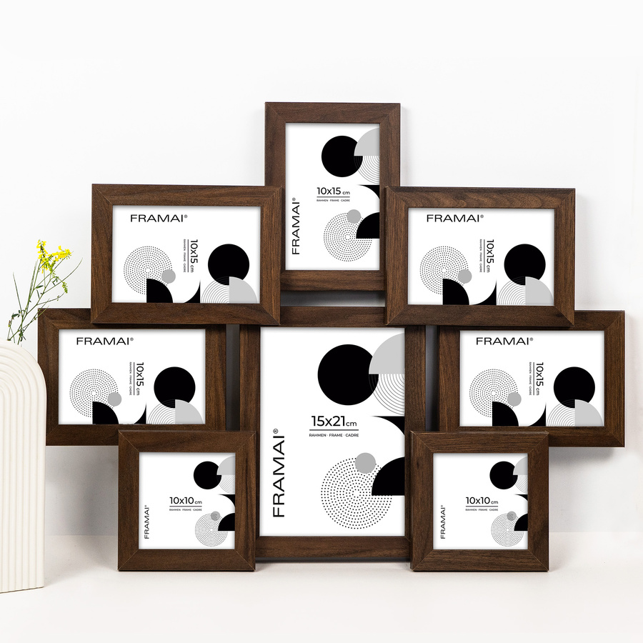 Multirama w brązowym kolorze MULTI HEN 4 na 8 zdjęć ramka na zdjęcia