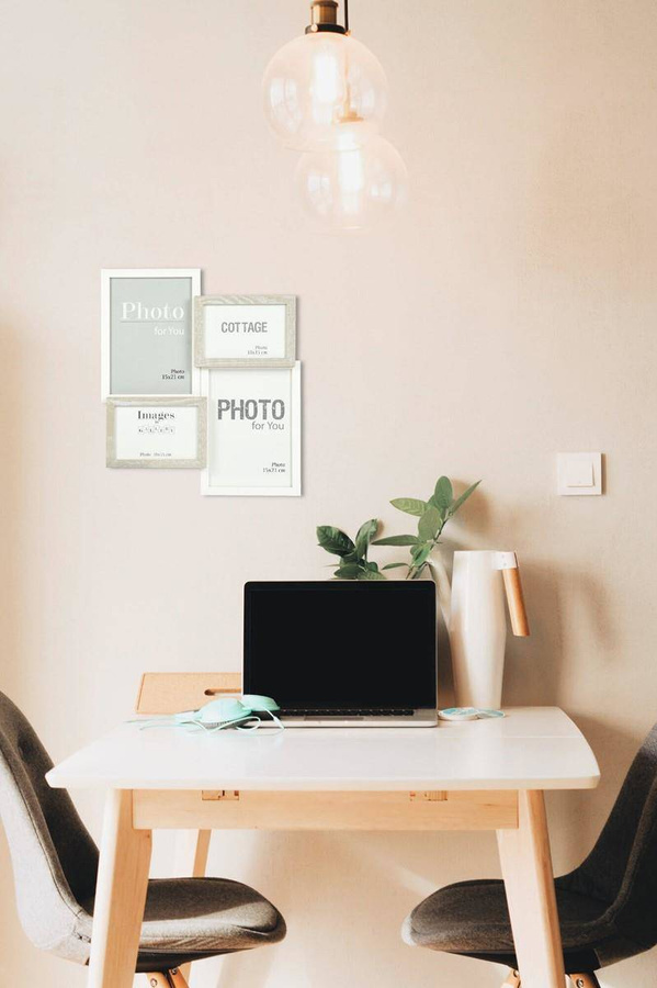 Multirama drewniana Cottage 44, zestaw ramek 2 X 10x15 cm, 2 X 15x21 cm - rustykalna