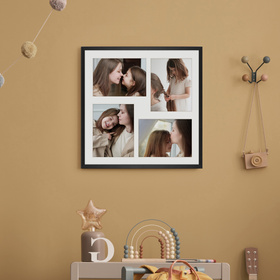 Foto galeria 40x40 cm na 4 zdjęcia o wymiarach 13x18 cm czarna