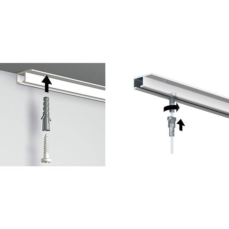 Szyna do sufitowego systemu zawieszeń Top Rai biała