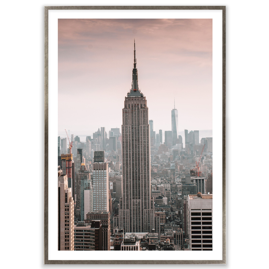 Ramka drewniana UNO S, nowoczesna, wysoka fotoramka na zdjęcia, plakaty lub rysunki - kolor srebrny