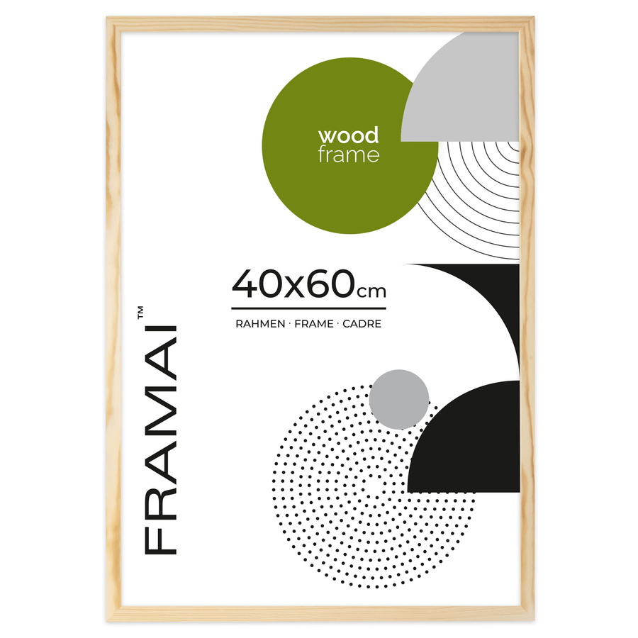 Ramka z drewna surowego na zdjęcia RAW 40x60 cm