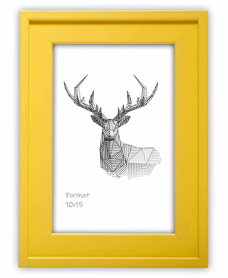 Ramka drewniana RIVOLI 2827, nowoczesna fotoramka na zdjęcia, plakaty lub rysunki - kolor żółty