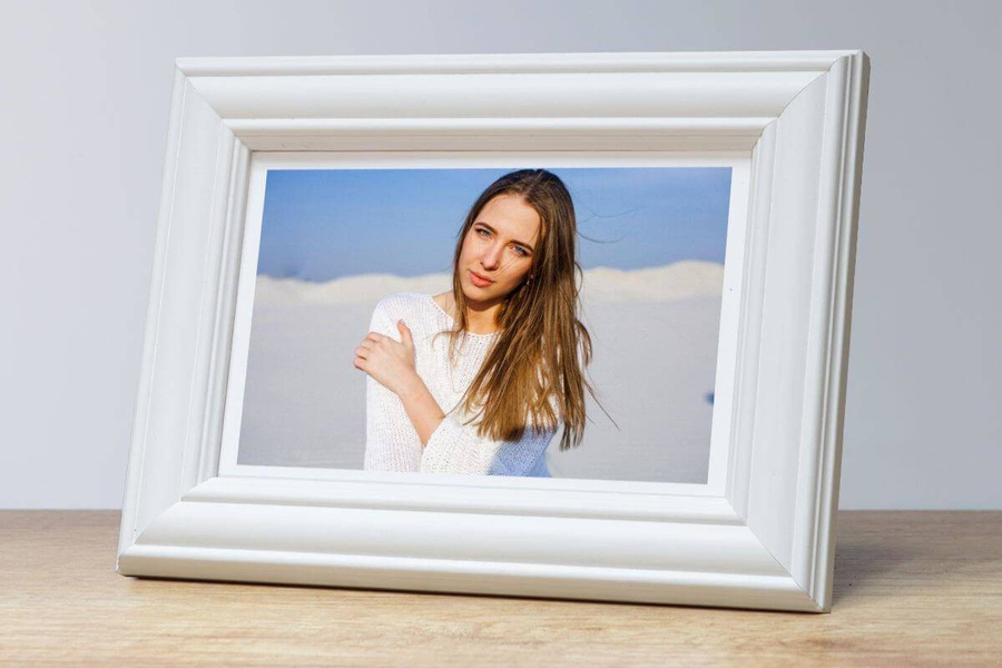 Ramka drewniana BARI 2779, szlachetna i trwała fotoramka na zdjęcia, plakaty lub obrazy - kolor biały