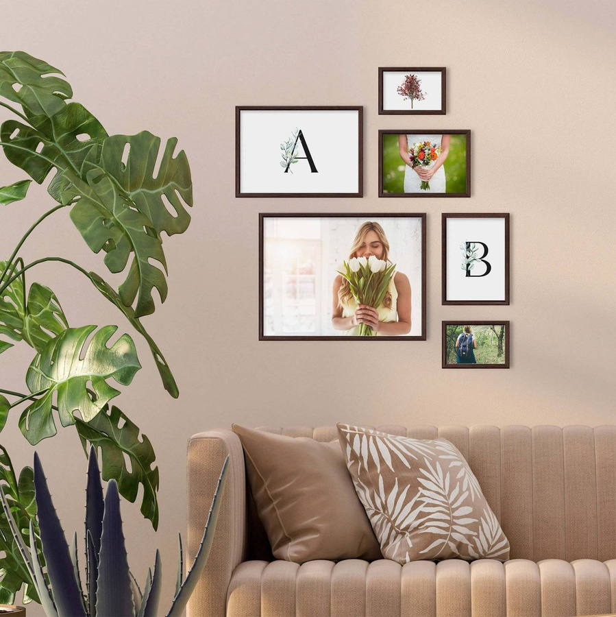 Zestaw brązowych ramek galeria 44 GF10 2x10x15 2x15x21 1x21x30 1x30x40