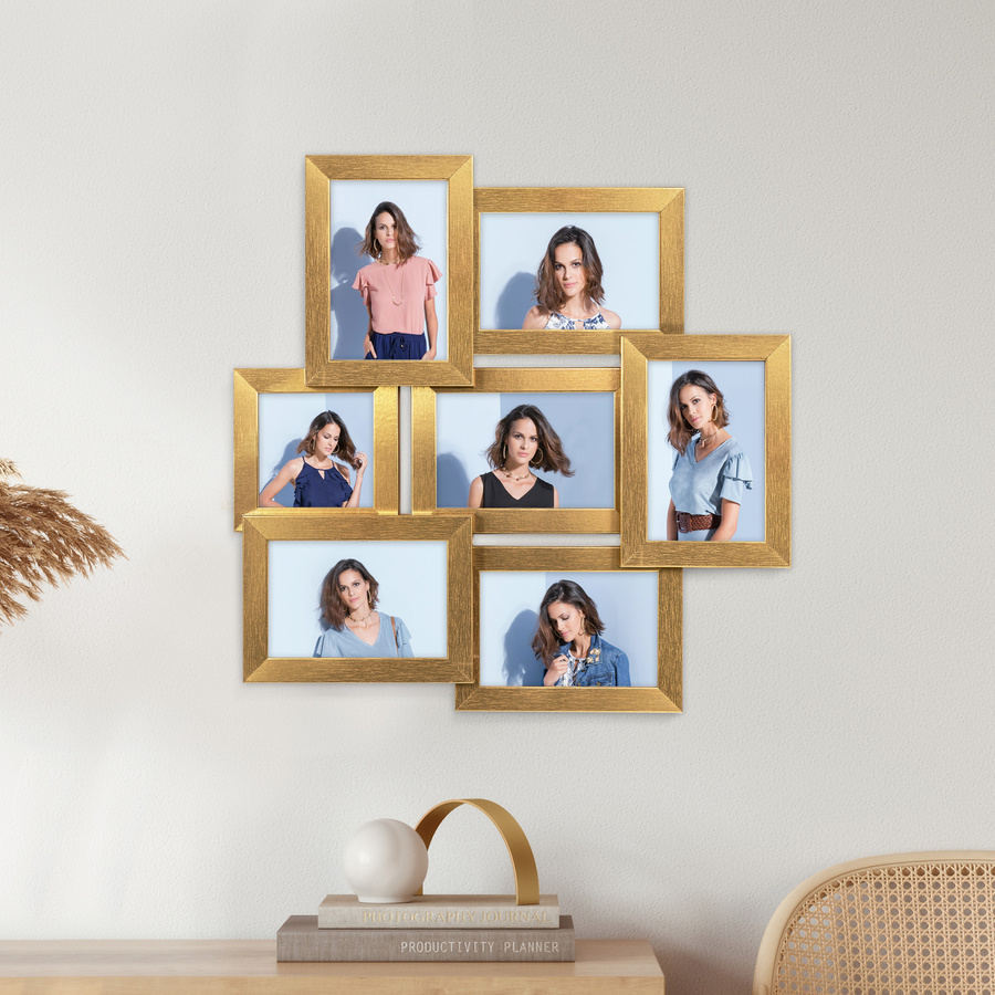 Multirama złota MULTI HEN Z na 7 zdjęć ramka na zdjęcia