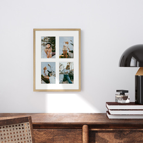Foto galeria 30x40 cm na 4 zdjęcia o wymiarach 10x15 cm w dębowym kolorze