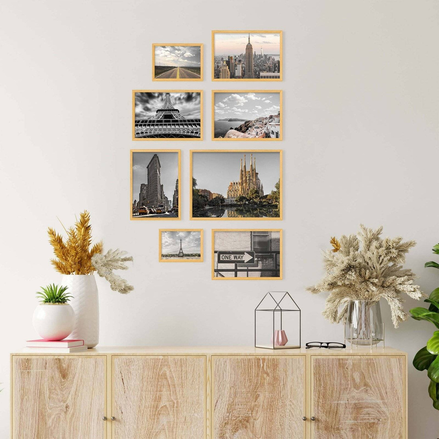 Zestaw naturalnych ramek galeria 0 GF9 1x13x18 1x15x21 5x21x30 1x30x40