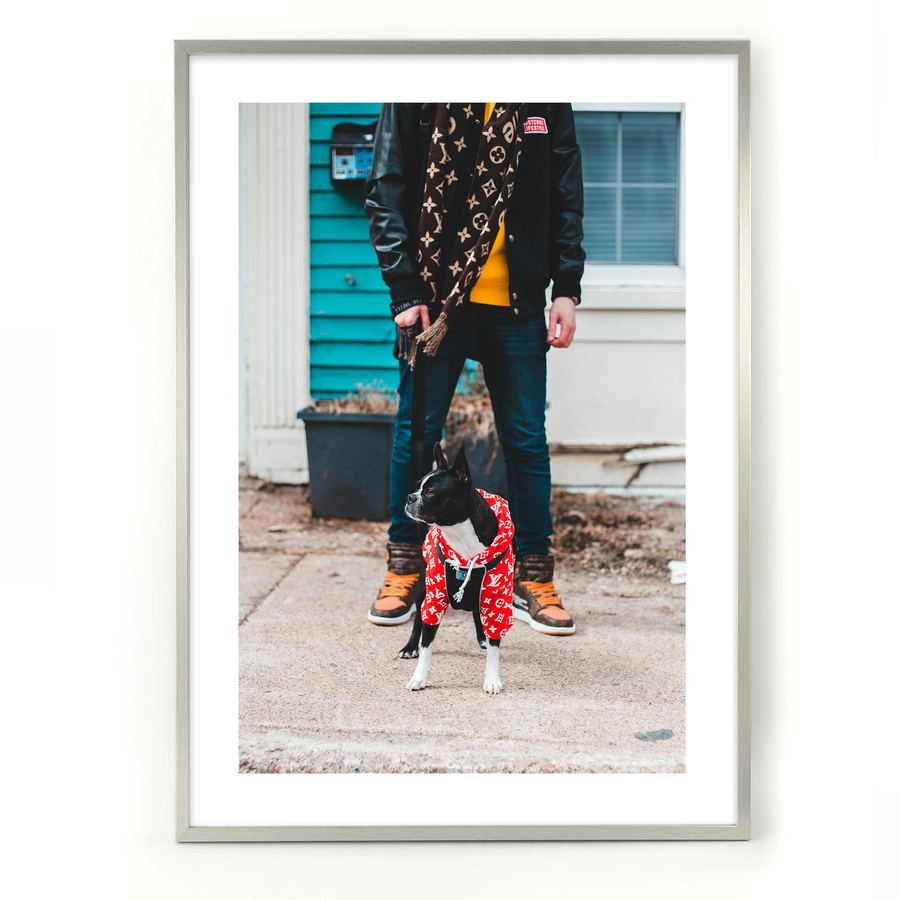 Srebrna ramka na zdjęcia w rozmiarze 50x70 cm