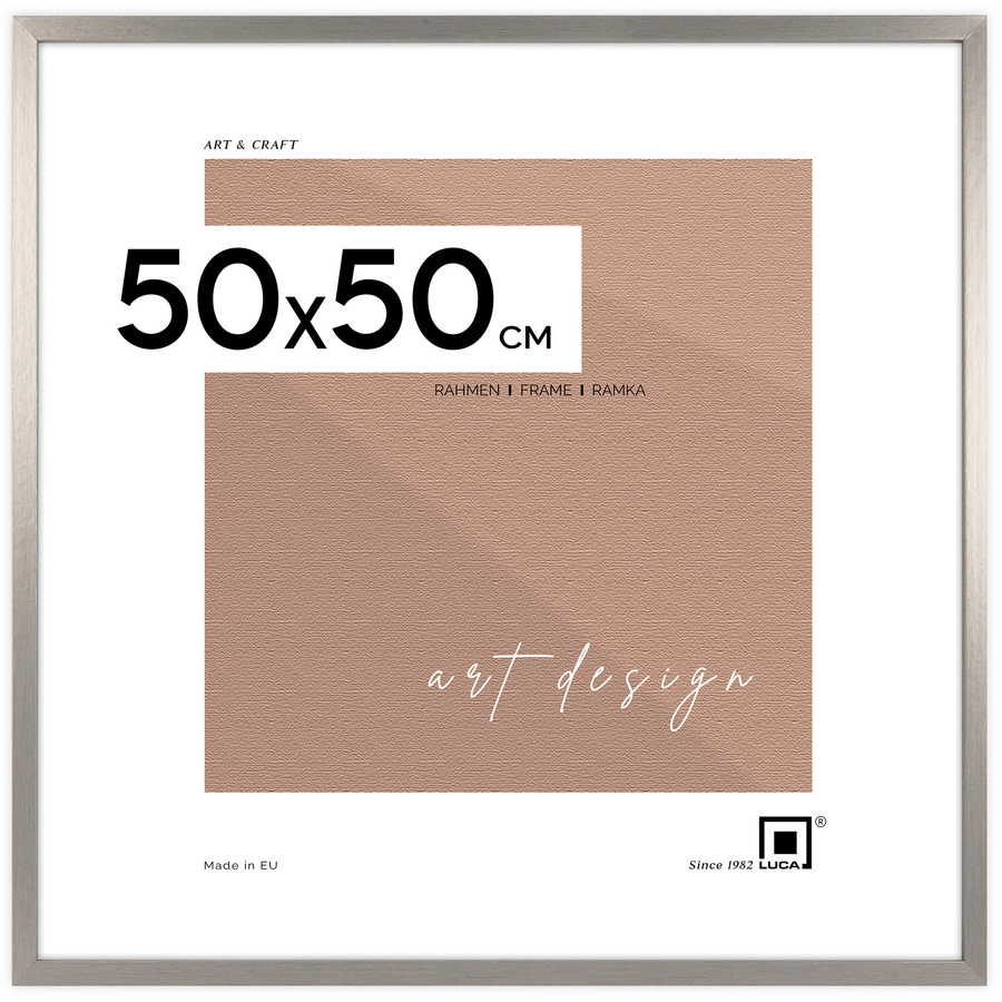 Srebrna ramka na zdjęcia w rozmiarze 50x50 cm