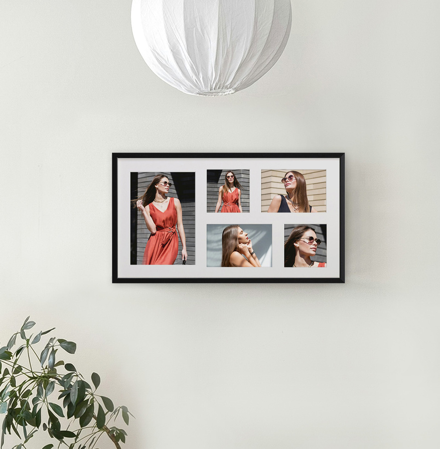 Ramka drewniana galeria passe-partout Black 27x50 - kolor czarny