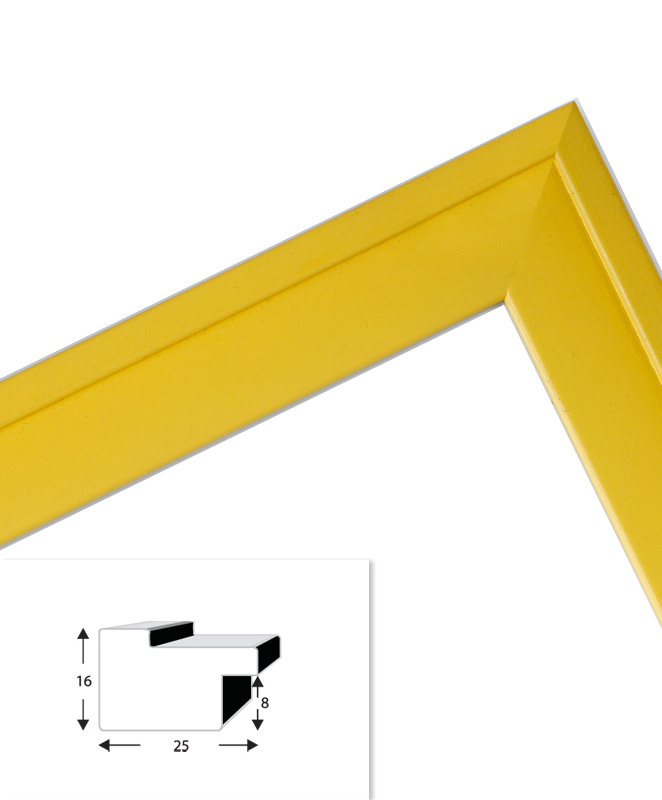 Ramka drewniana RIVOLI 2827, nowoczesna fotoramka na zdjęcia, plakaty lub rysunki - kolor żółty