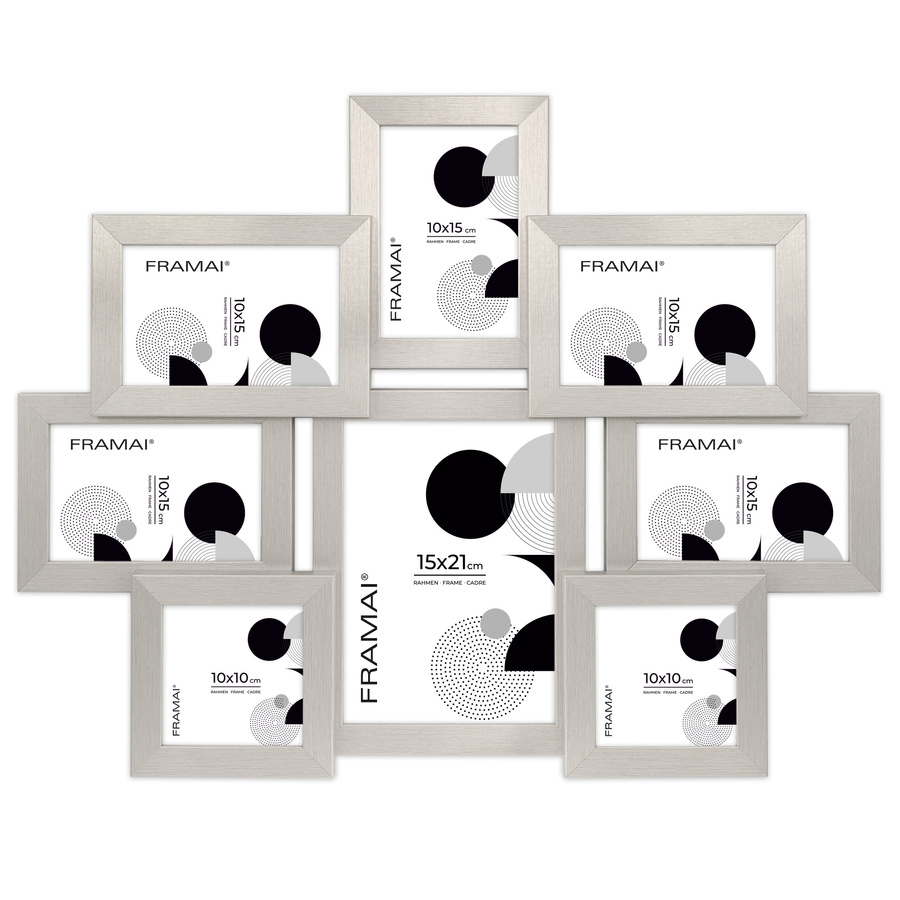 Multirama w srebrnym kolorze MULTI HEN S na 8 zdjęć ramka na zdjęcia