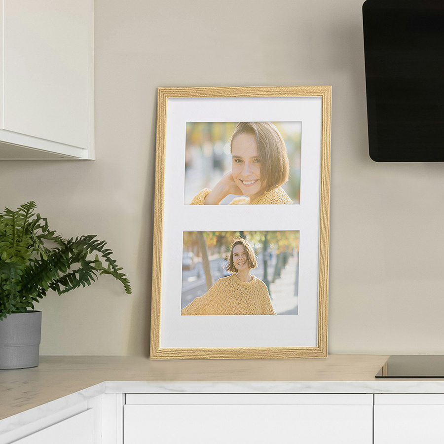 Ramka drewniana galeria passe-partout Natural 23x35 - kolor naturalne drewno