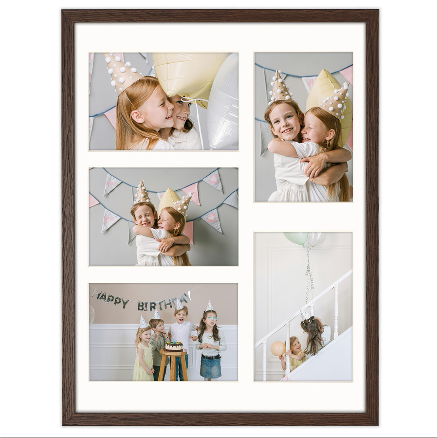 Foto galeria 30x40 cm na 5 zdjęcia o wymiarach 10x15 cm w brązowy kolorze