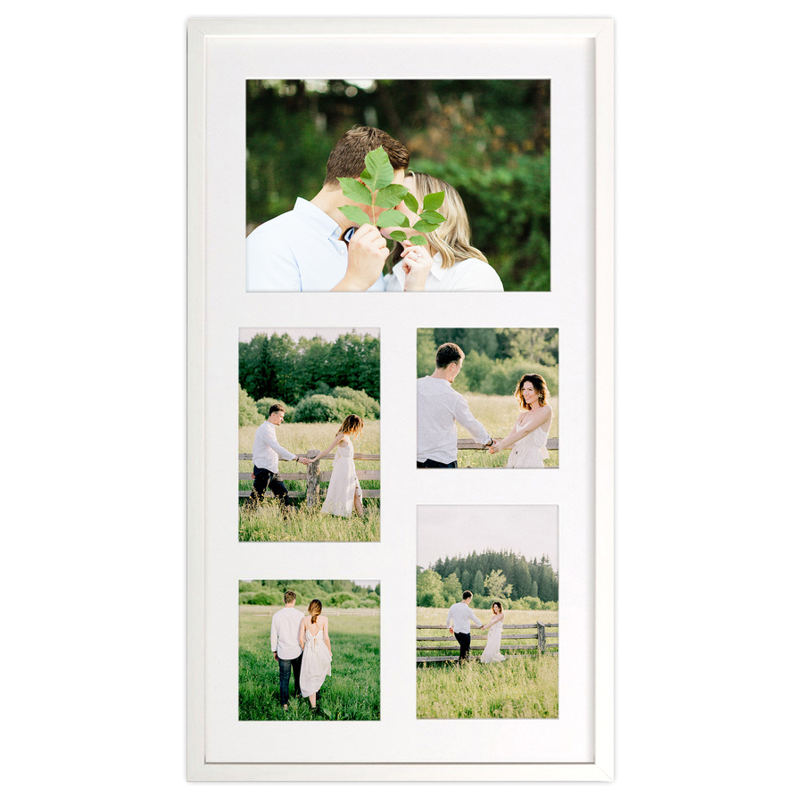 Ramka drewniana galeria passe-partout White 27x50 - kolor biały