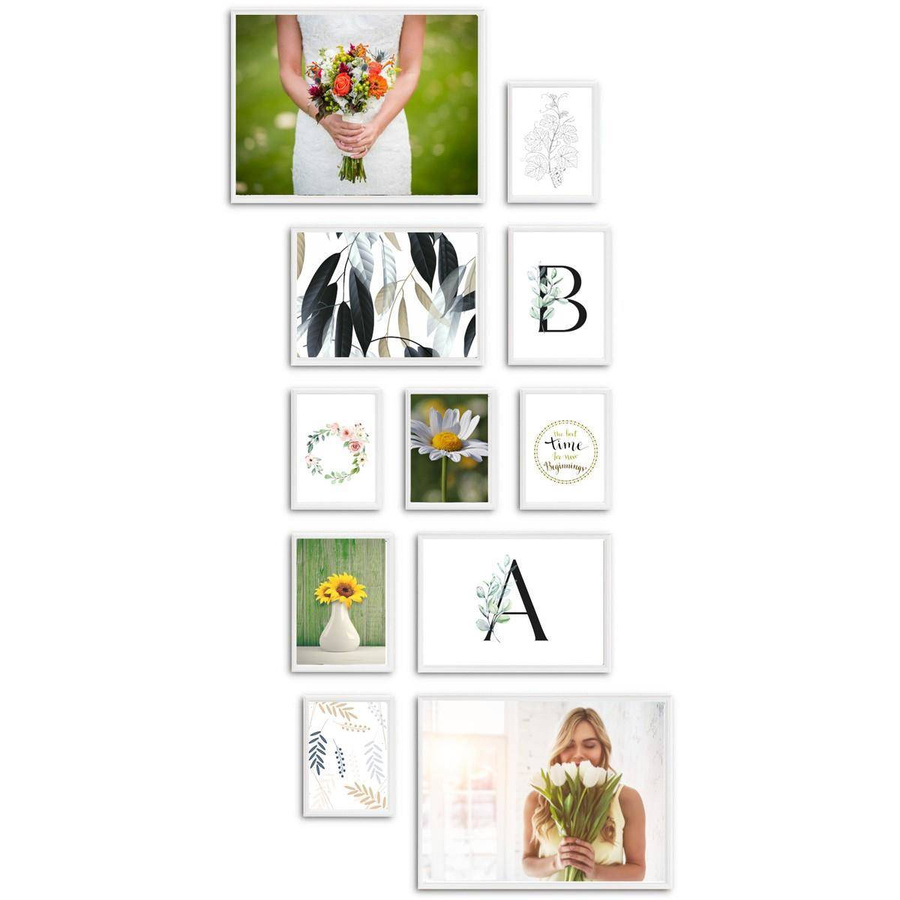 Galeria ścienna PRESTO 1 GF0005. Zestaw białych ramek na ścianę