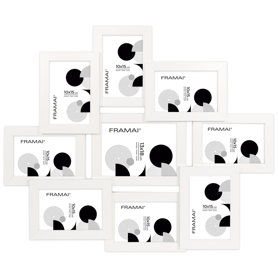 Multirama w białym kolorze MULTI HEN 1 na 9 zdjęć ramka na zdjęcia