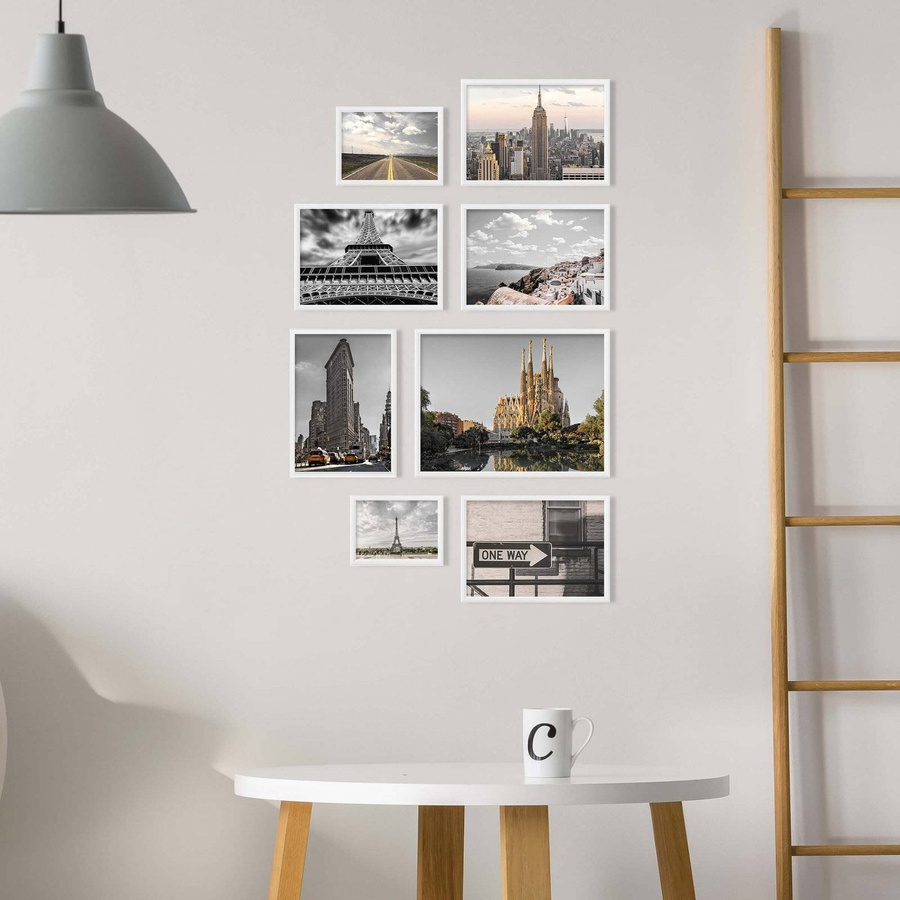 Zestaw białych ramek galeria 1 GF9 1x13x18 1x15x21 5x21x30 1x30x40