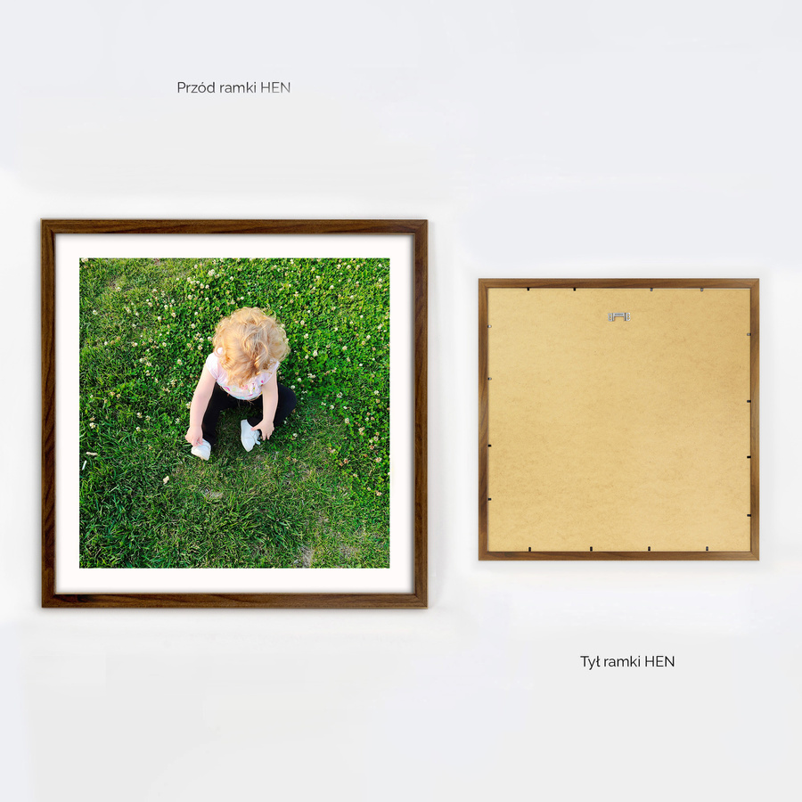 Brązowa ramka na zdjęcia w rozmiarze 50x50 cm