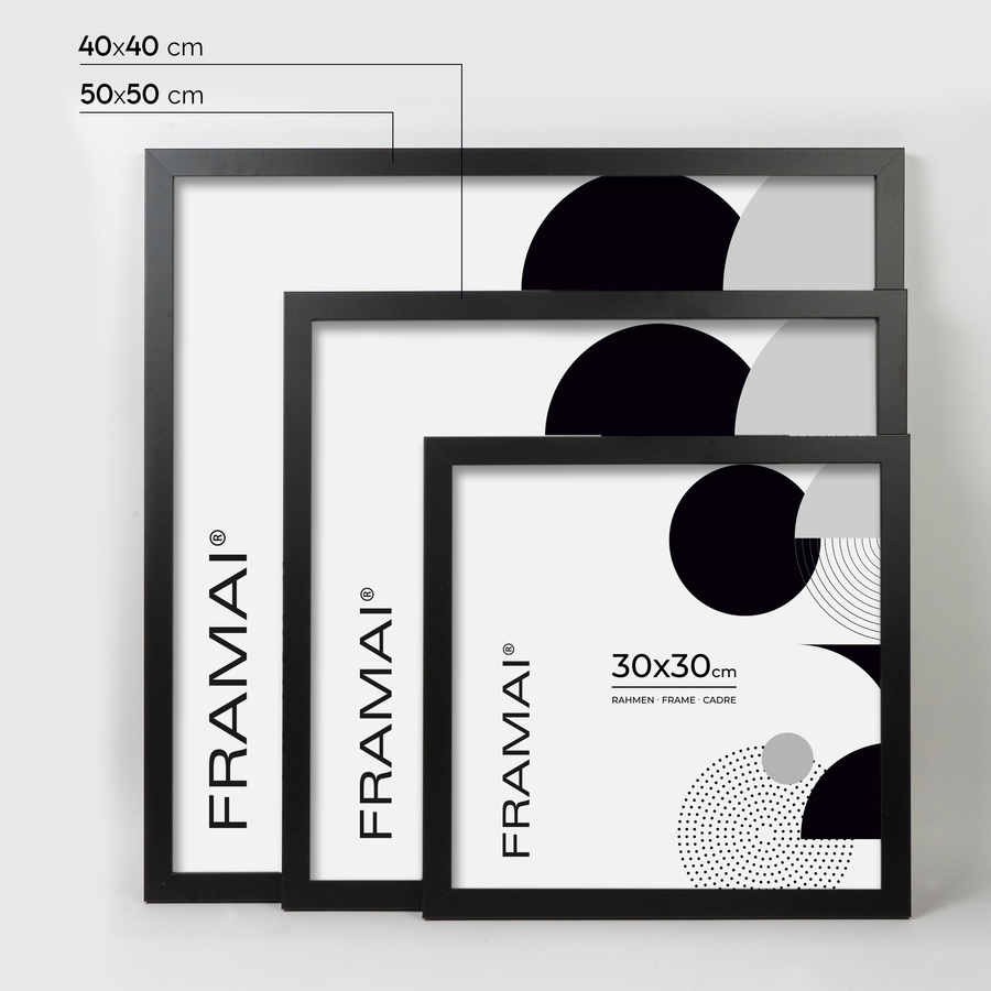 Czarna ramka na zdjęcia o rozmiarze 50x50 cm