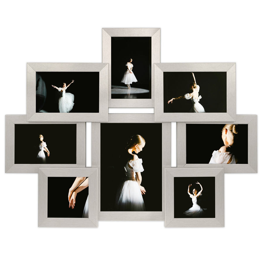 Multirama w srebrnym kolorze MULTI HEN S na 8 zdjęć ramka na zdjęcia
