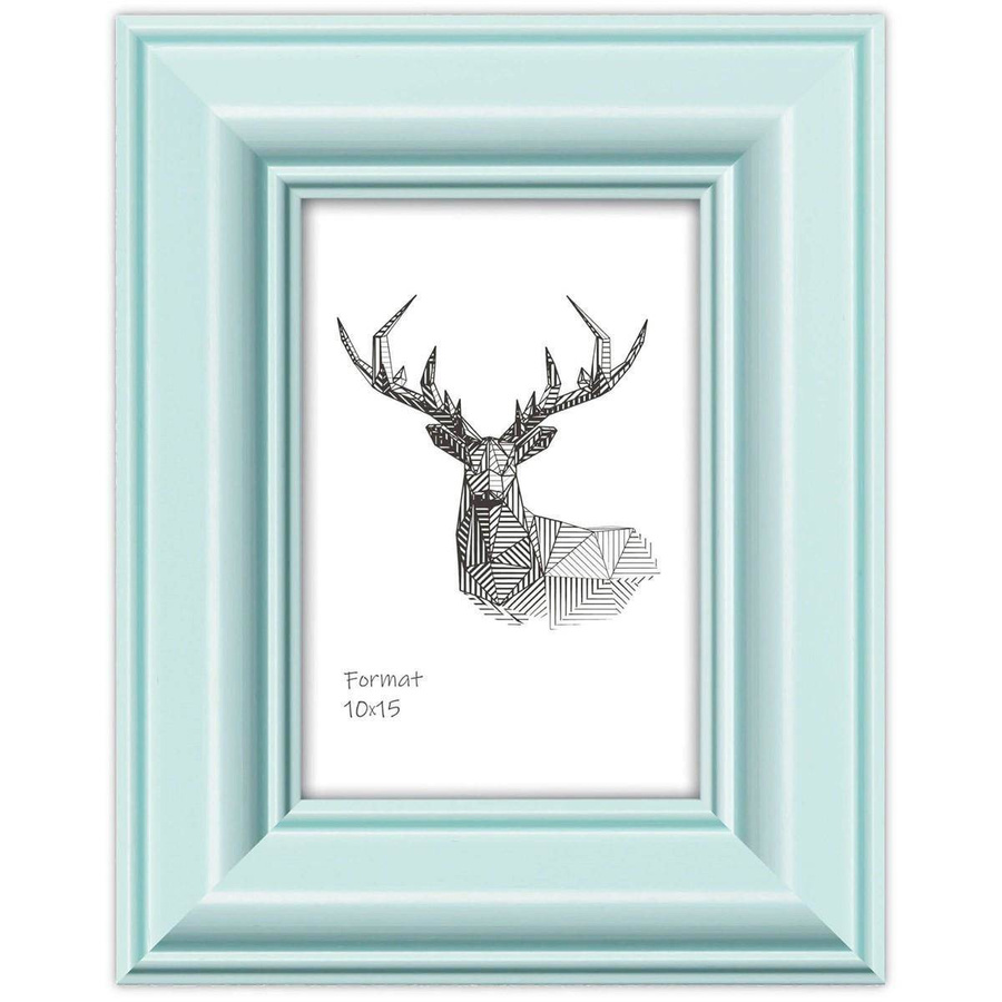 Ramka drewniana FAVARO 2143, nowoczesna fotoramka na zdjęcia, plakaty lub obrazy - kolor miętowy