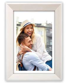  Ramka drewniana PAOLA 2801, nowoczesna fotoramka na zdjęcia, plakaty lub rysunki - kolor biały transparentny