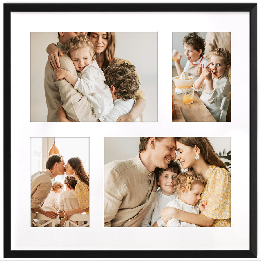 Ramka drewniana galeria passe-partout Black 39x39 - kolor czarny