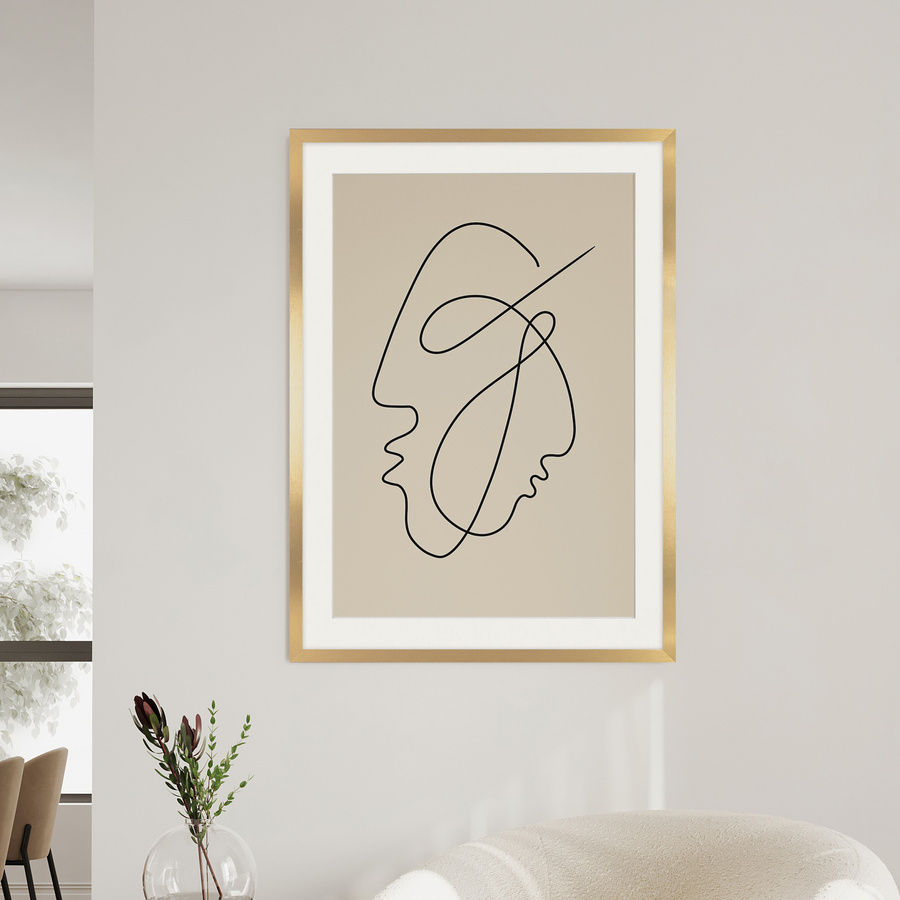 Ramka z passe partout na zdjęcia w rozmiarze 60x80 cm z okienkiem passe partout 50x70 cm